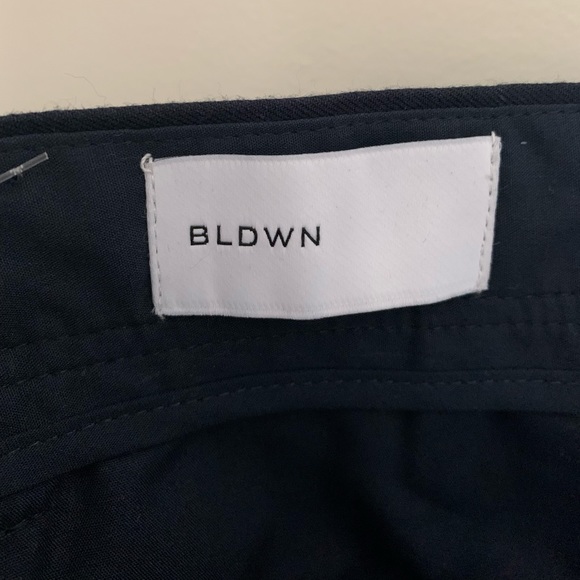 BLDWN Pinstripe Trouser Sz 30 Sato Navy Striped Tencel Cotton Wool Pants NWT - Picture 10 of 12